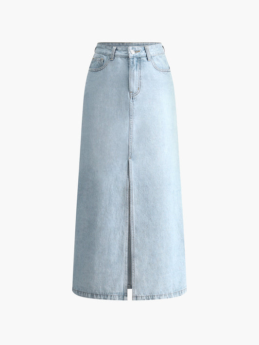 Women's Denim Midi Skirt