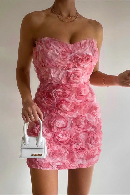 Women’s Dress Strapless Floral Summer
