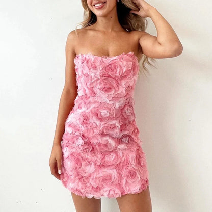 Women’s Dress Strapless Floral Summer