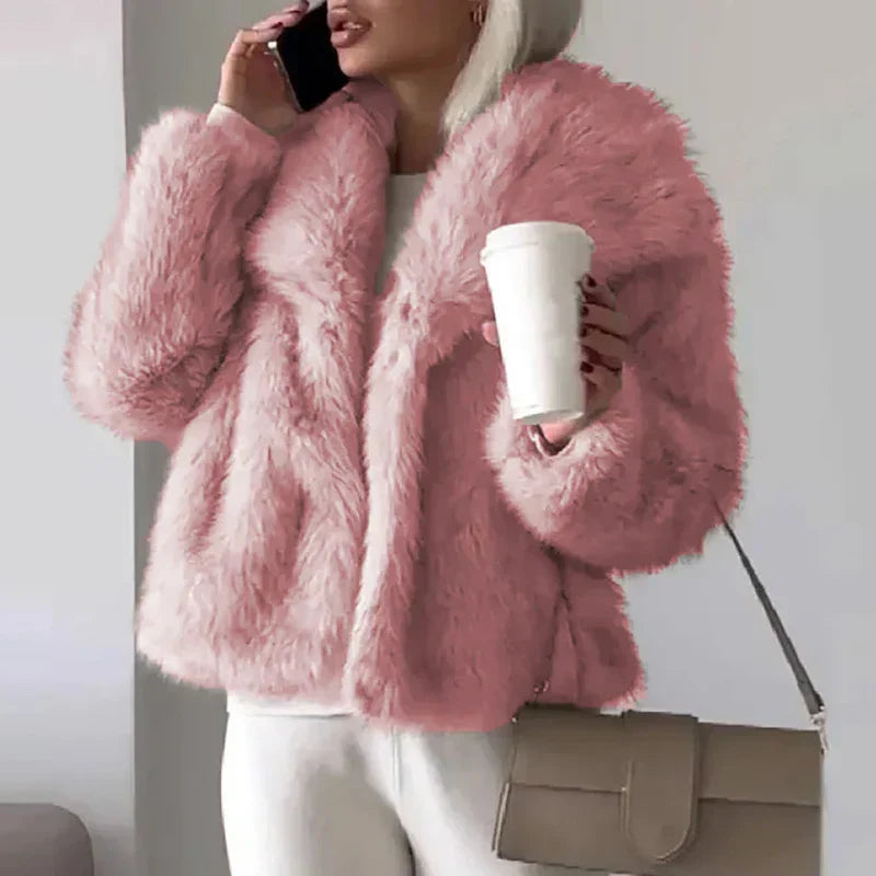 | Women’s Relaxed Fit Faux Fur Jacket