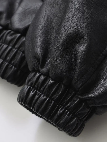 Faux Leather Zip Jacket | Relaxed Fit Short Coat