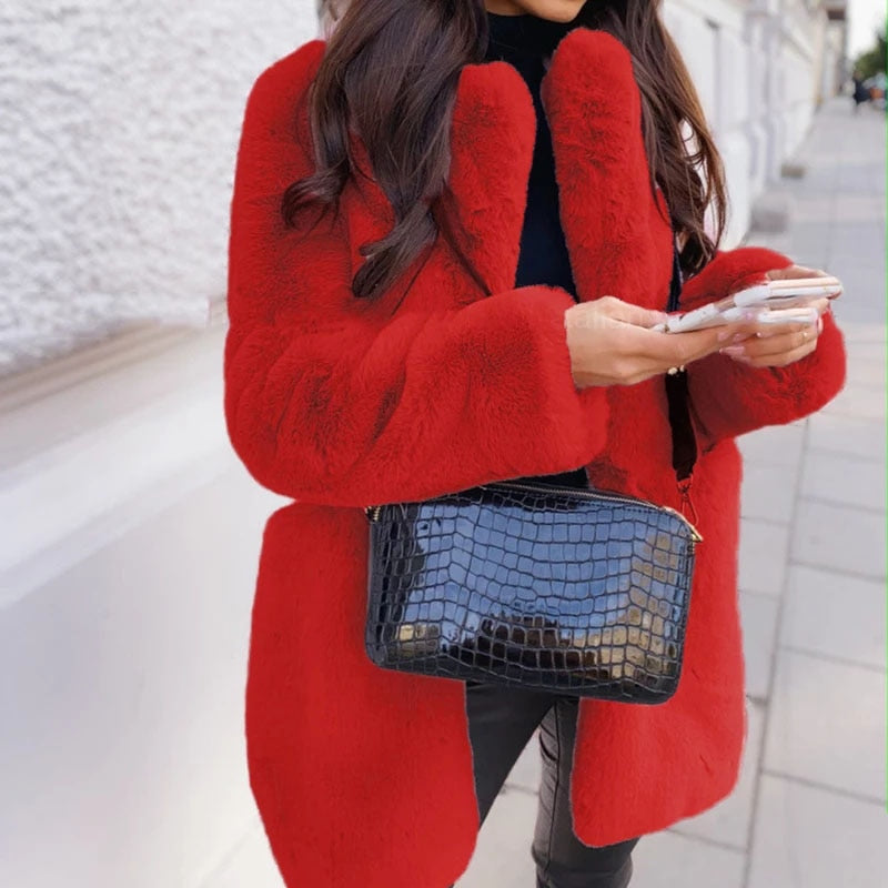 Women's Jacket Faux Fur Elegant Style