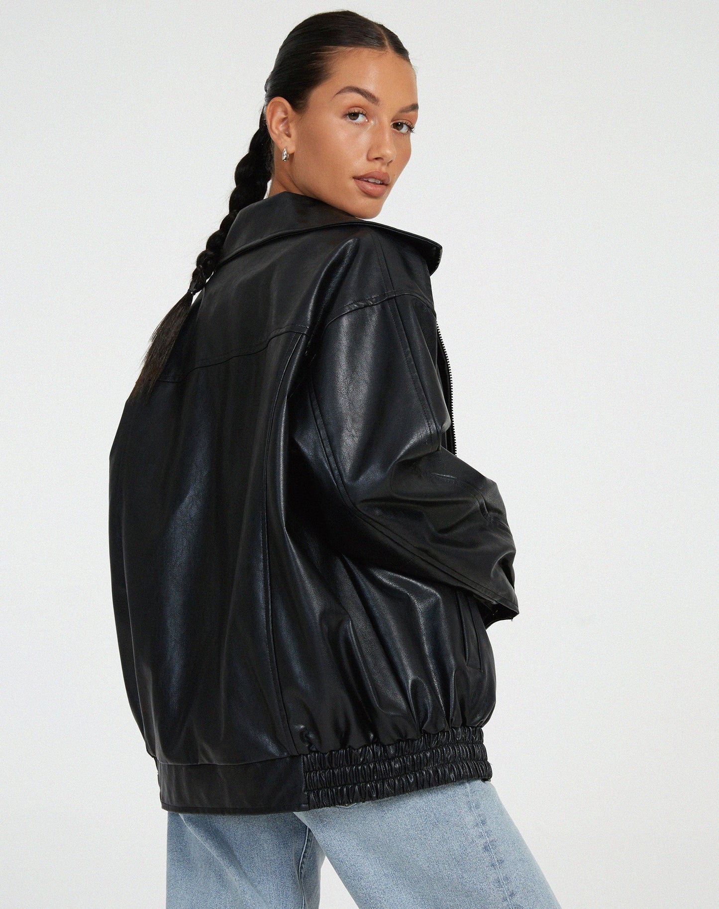 Women's Leather Jacket Oversized