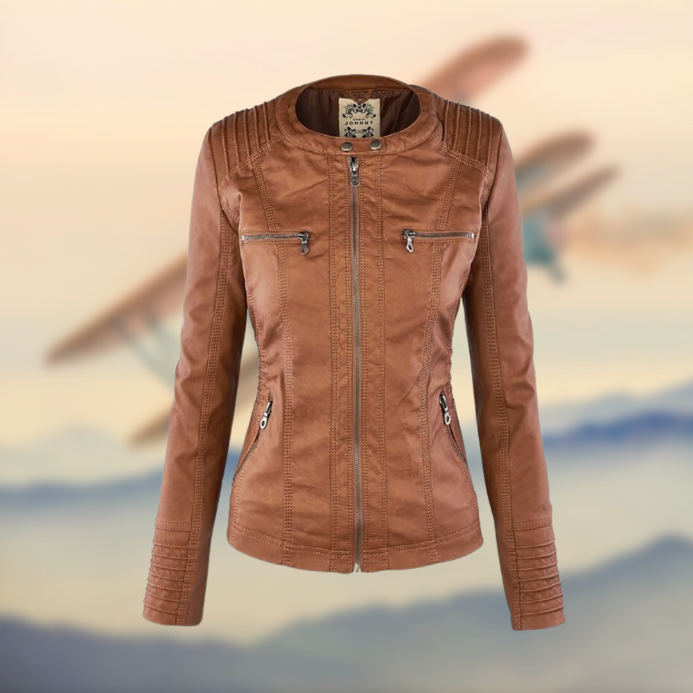 | Women's Zip-Up Biker Jacket