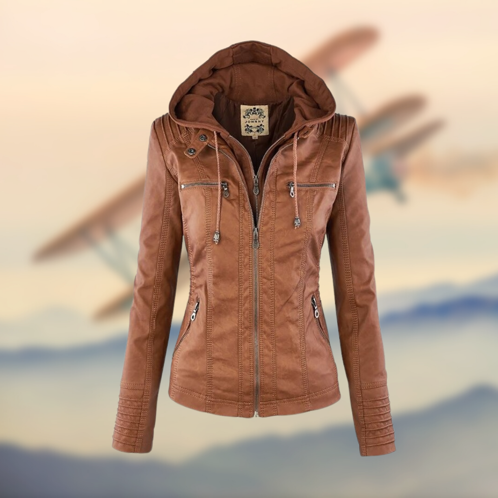 | Women's Zip-Up Biker Jacket