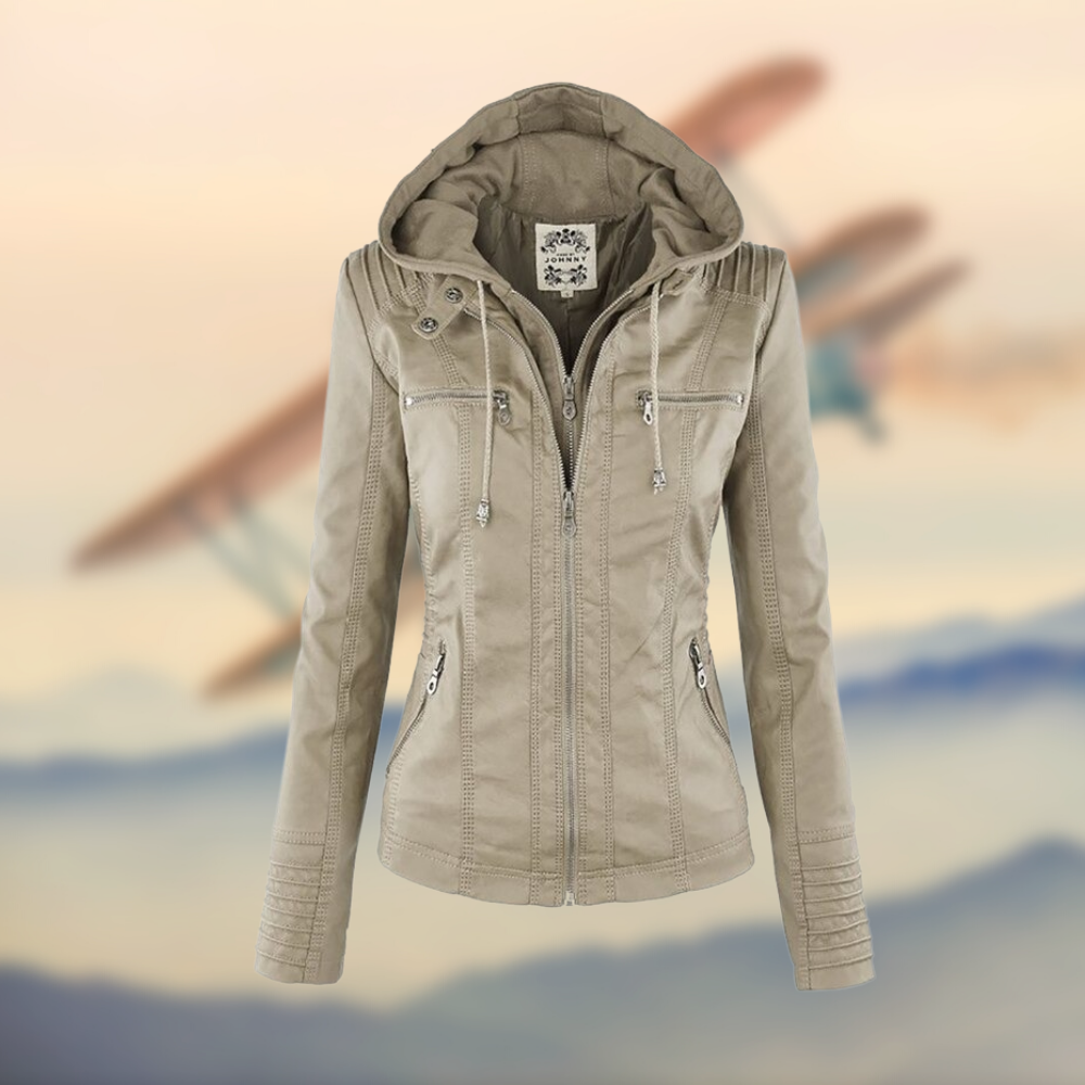 | Women's Zip-Up Biker Jacket