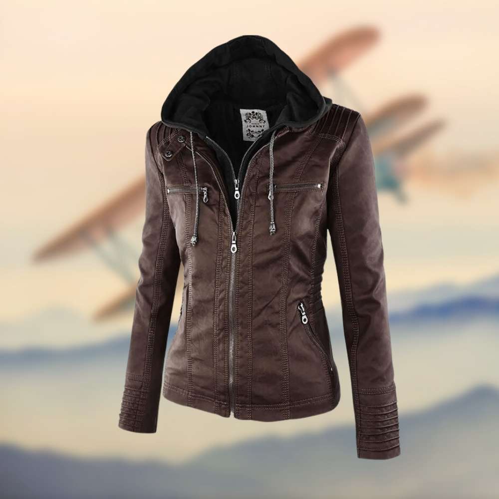 | Women's Zip-Up Biker Jacket