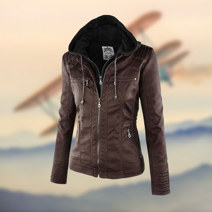 | Women's Zip-Up Biker Jacket