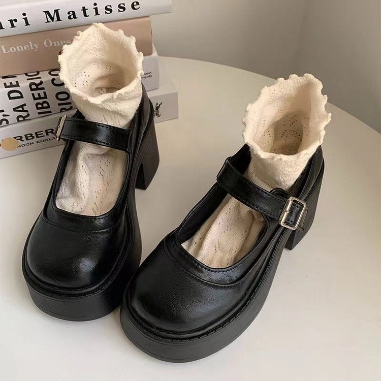 Women's Platform Shoes Retro Style Block Heel
