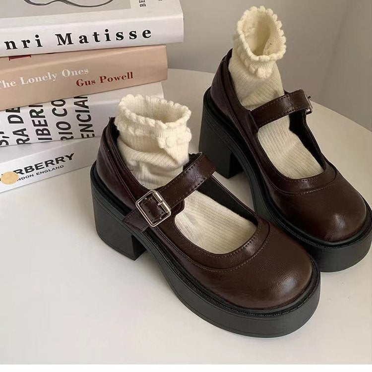 Women's Platform Shoes Retro Style Block Heel