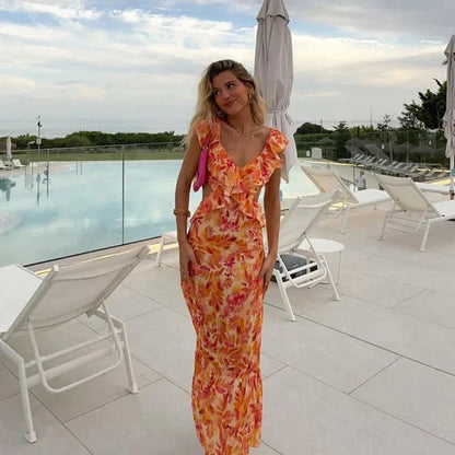 Women's Summer Dress With Ruffles