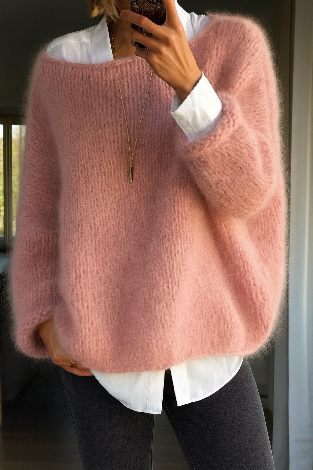 Women's Sweater Cotton Modern Fit with Refined Details