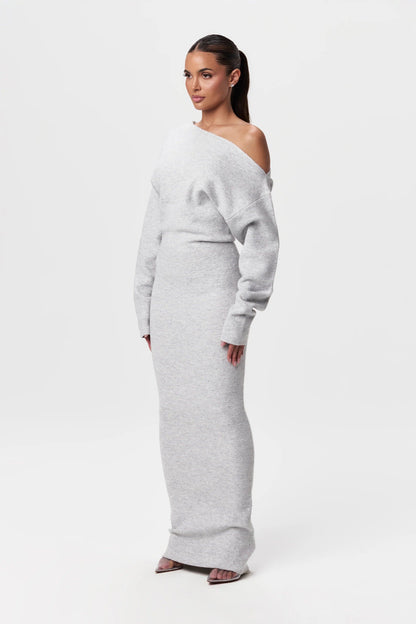 Women's Sweater Dress High Quality Fiber Drop Shoulder Style