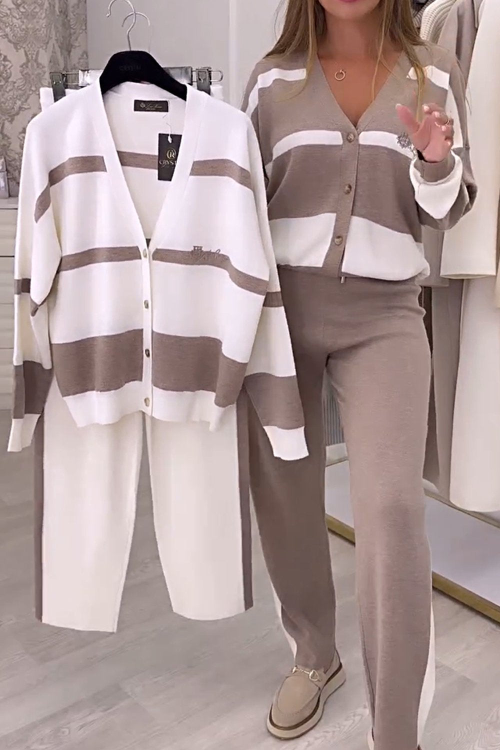 Women's Sweater Set Wool Elegant Style