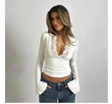 Women's T Shirt With Lace