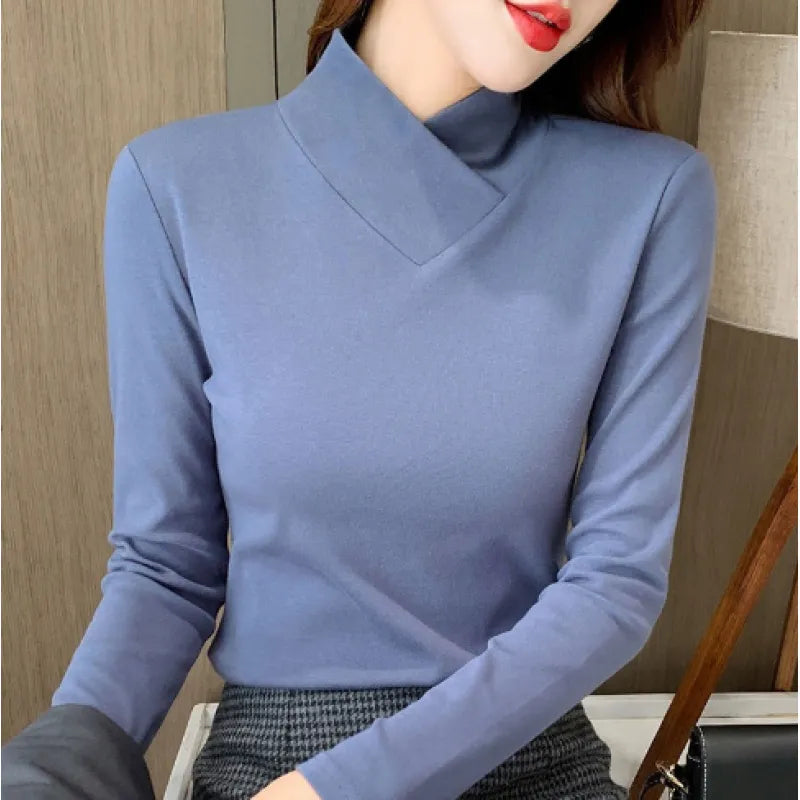 Women's Turtleneck T-Shirt Soft Fabric Chic Style