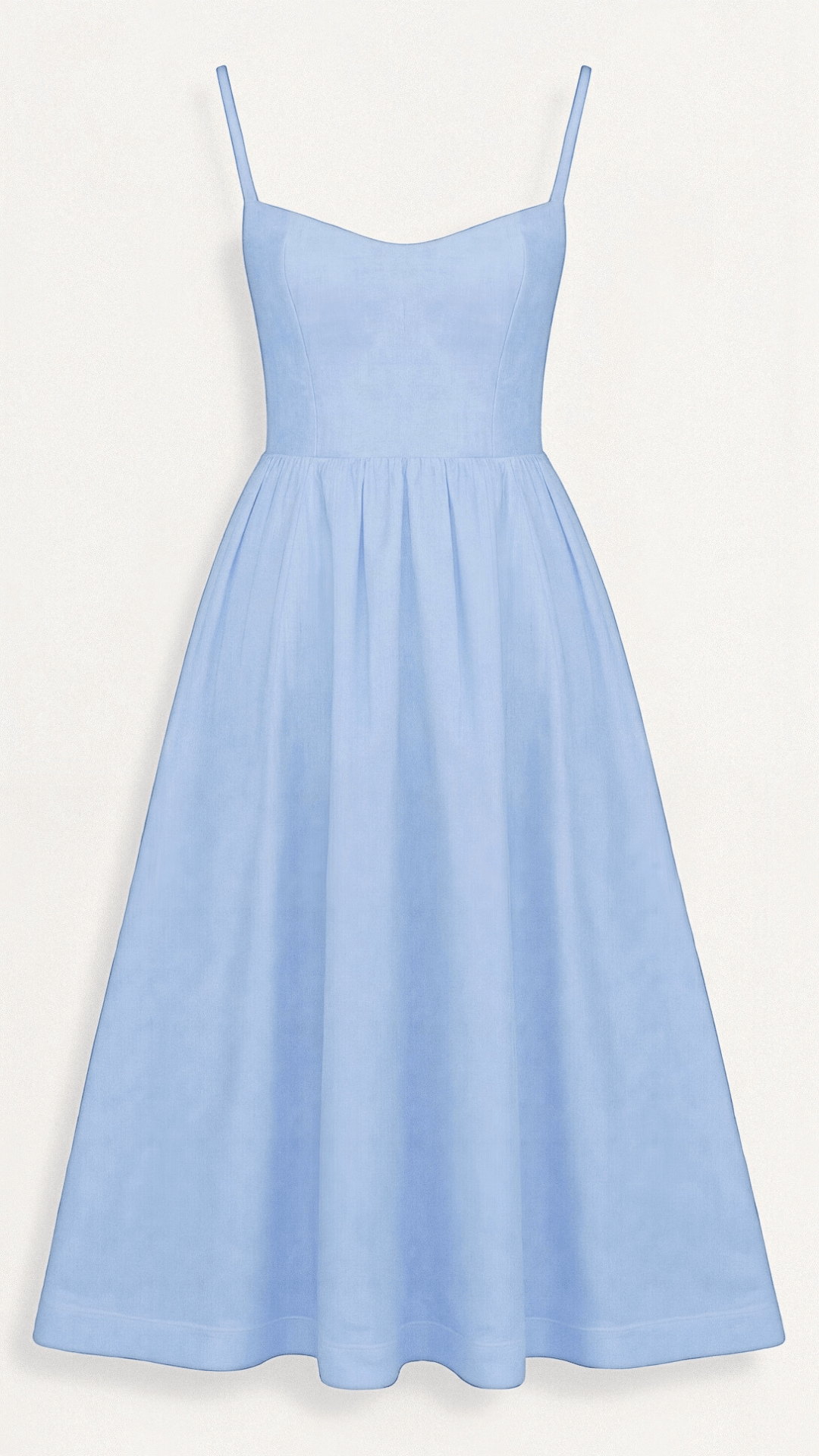 Women’s A-Line Midi Dress – Ascot Style – Spaghetti Straps – Flowing Design – Elegant Fit