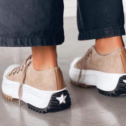 Canvas Platform Sneakers | Chunky Sole | Lace-Up