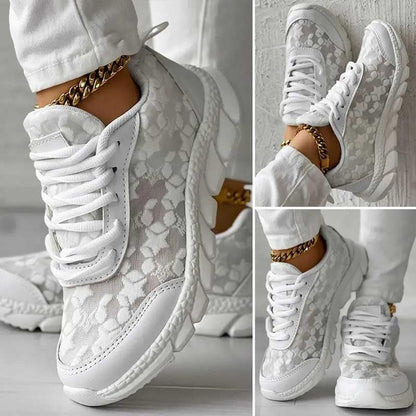 Embroidered Mesh Sneakers | Lightweight | Cushioned Sole
