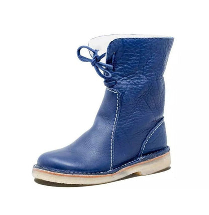 Women’s Shearling-Lined Ankle Boots with Foldable Cuff – Winter Casual Comfort