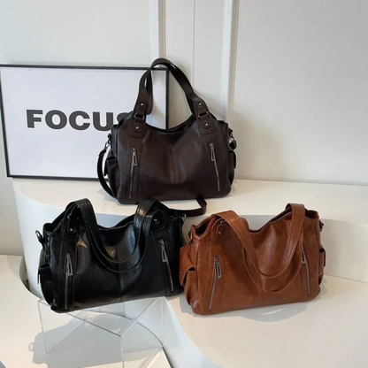 Women’s Shoulder Tote Bag – Zip Top, Crossbody Strap