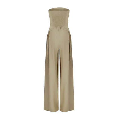 Women’s Tube Jumpsuit with Waist Sculpting Corset Effect – Elegant Slim Fit