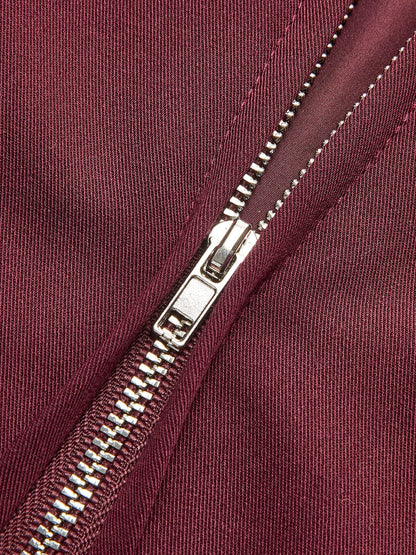 Womens Coat Minimalist Burgundy
