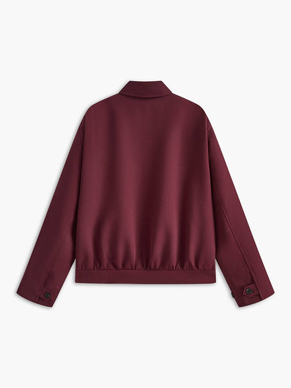 Womens Coat Minimalist Burgundy