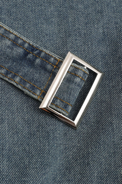 Womens Denim Jacket Cropped Wrap Design