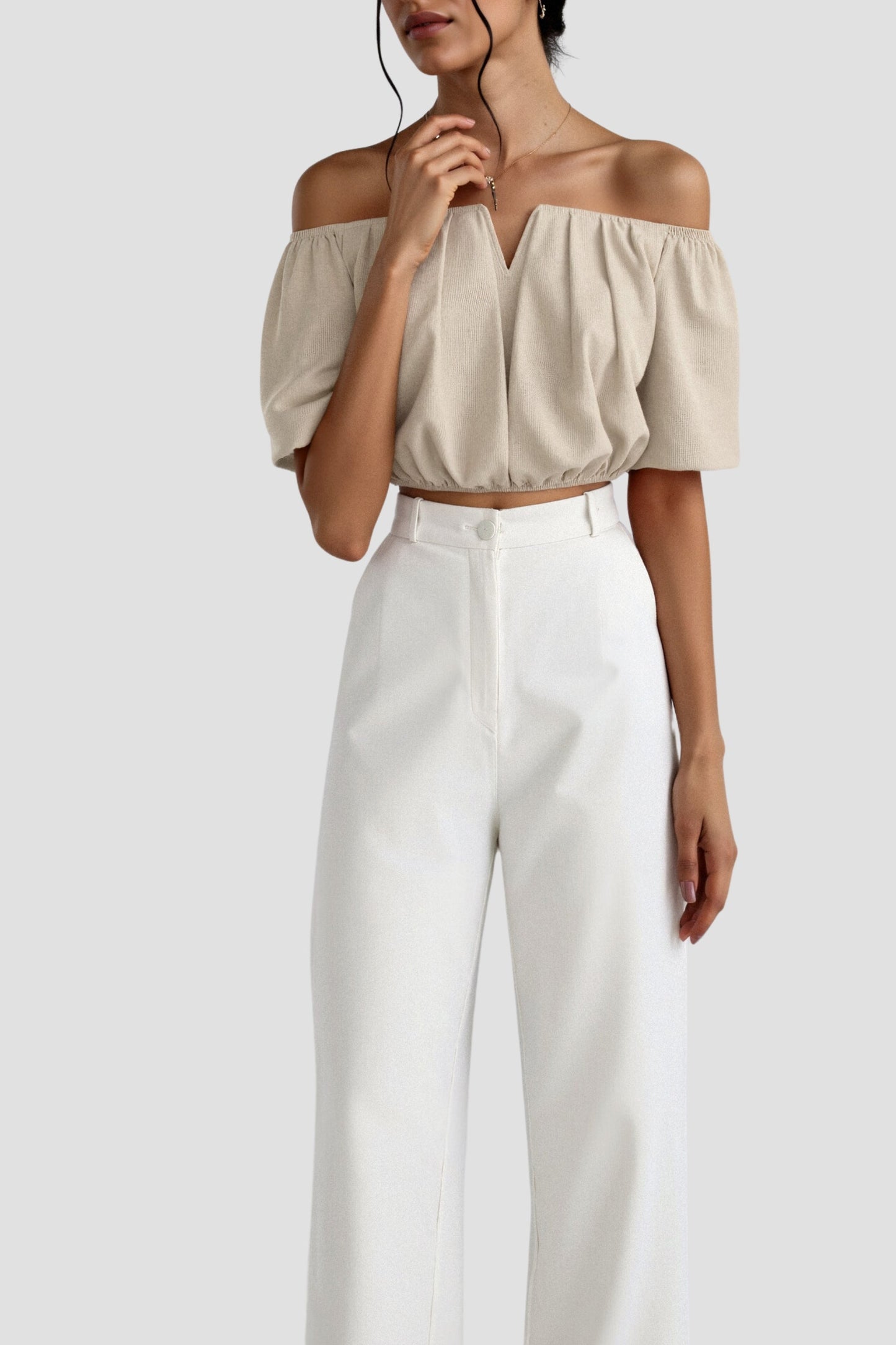 Womens Going Out Top Off-Shoulder V-Neck