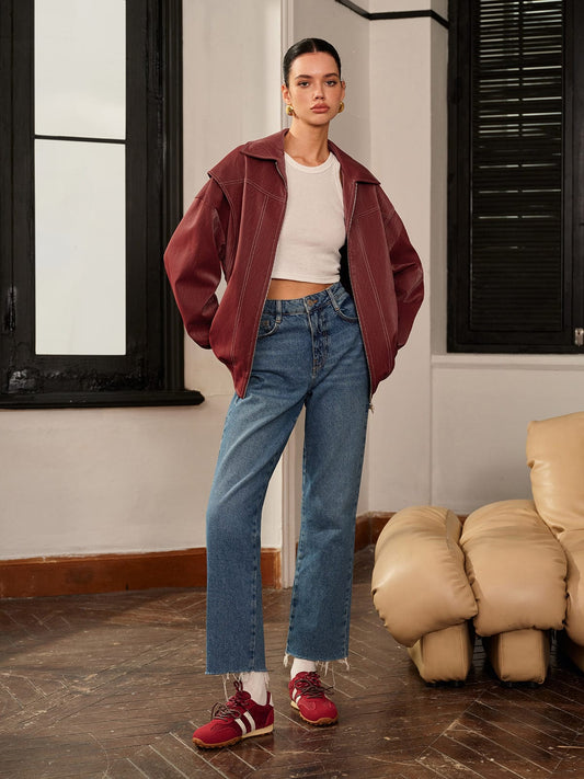 Womens Jacket Burgundy