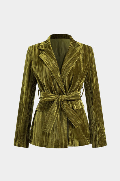 Womens Jacket With Tie Belt