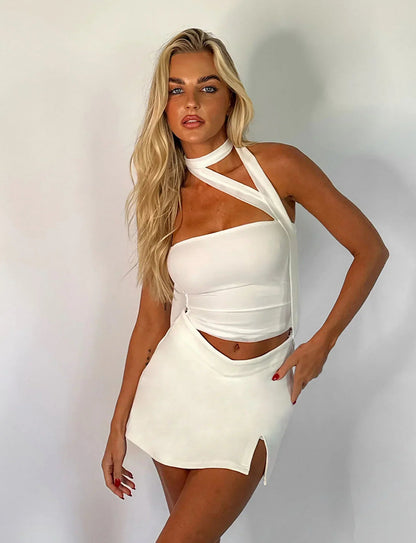 Womens Tank Top With Asymmetrical Neckband