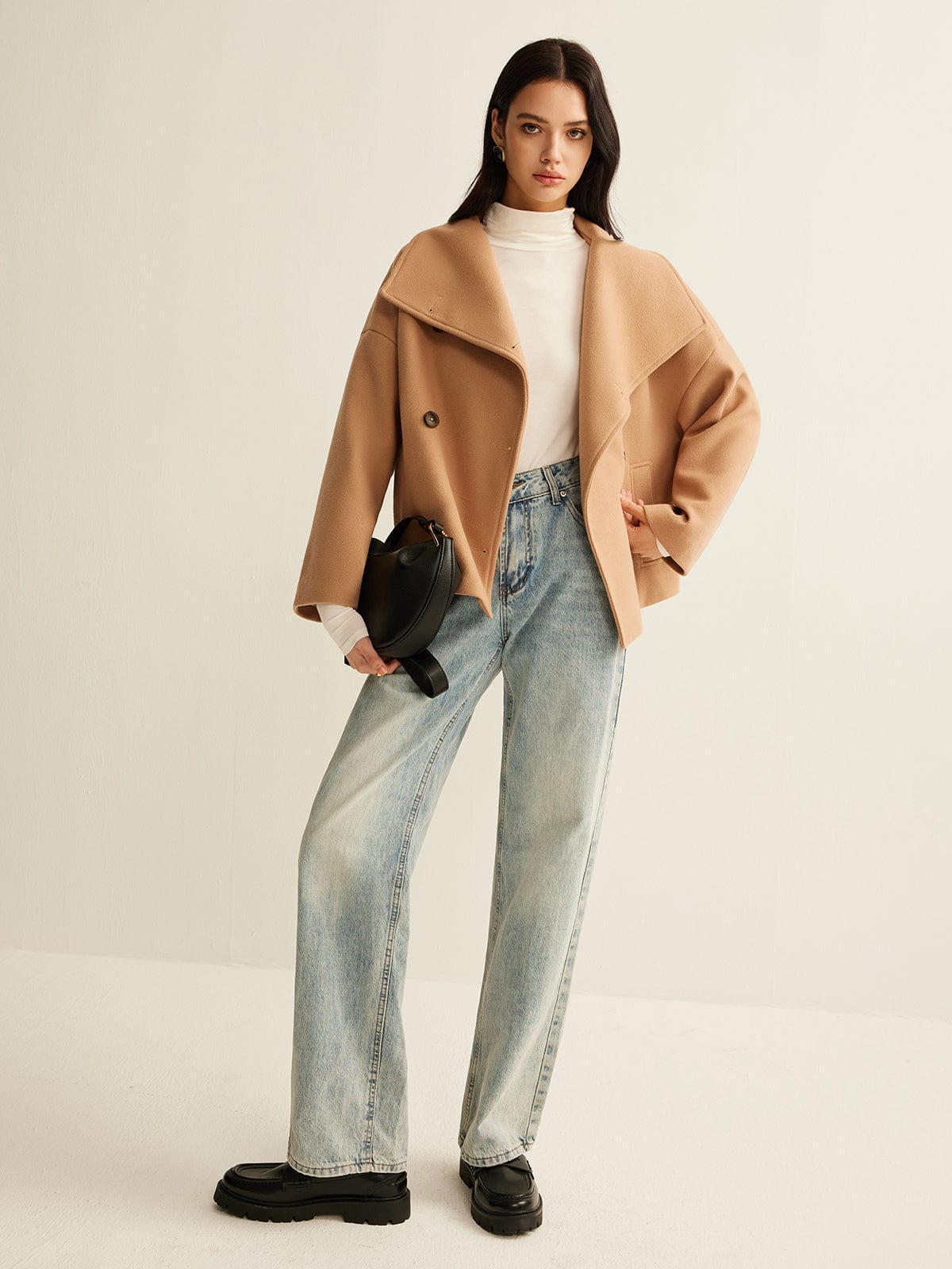 Womens Wool Coat Cropped