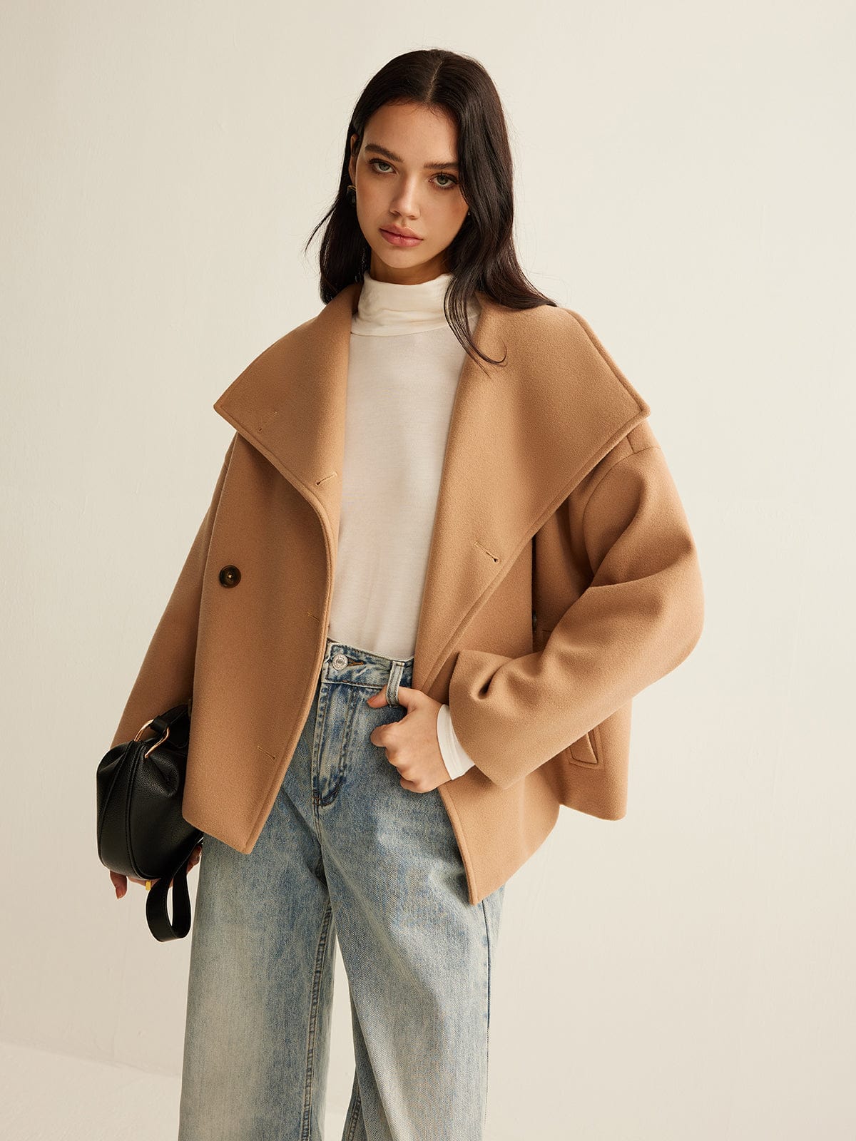 Womens Wool Coat Cropped