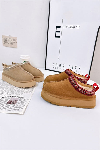 Wool Thick Sole Slip-on Snow Boots