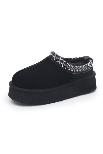 Wool Thick Sole Slip-on Snow Boots