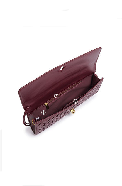 Woven Baguette Shoulder Bag Crossbody Bag