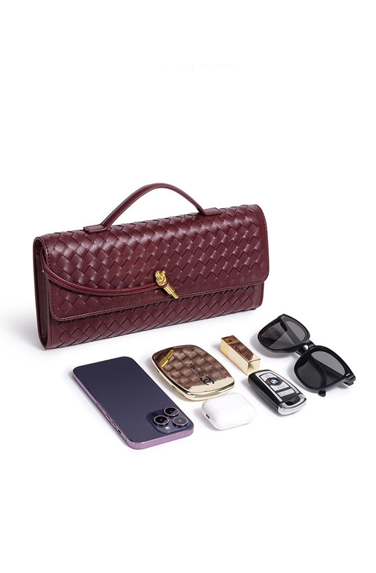 Woven Baguette Shoulder Bag Crossbody Bag