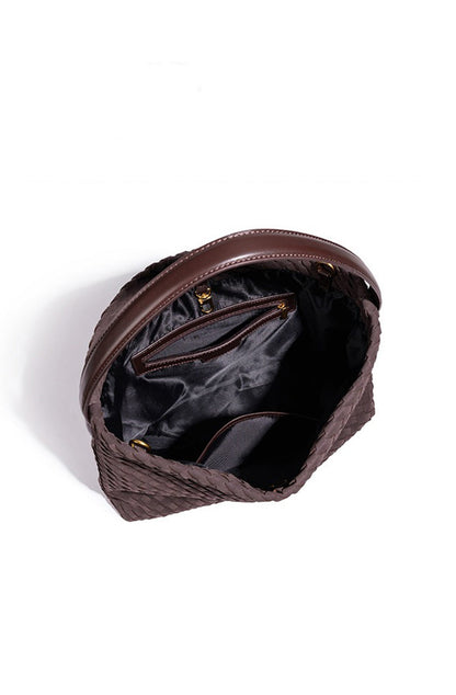 Woven Vegan Leather Tote Bag