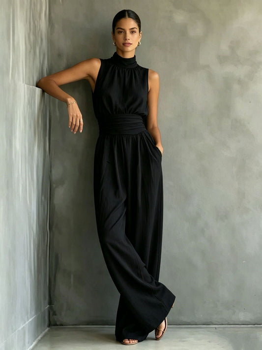 Elastic Solid Color Simple Inner Jumpsuit