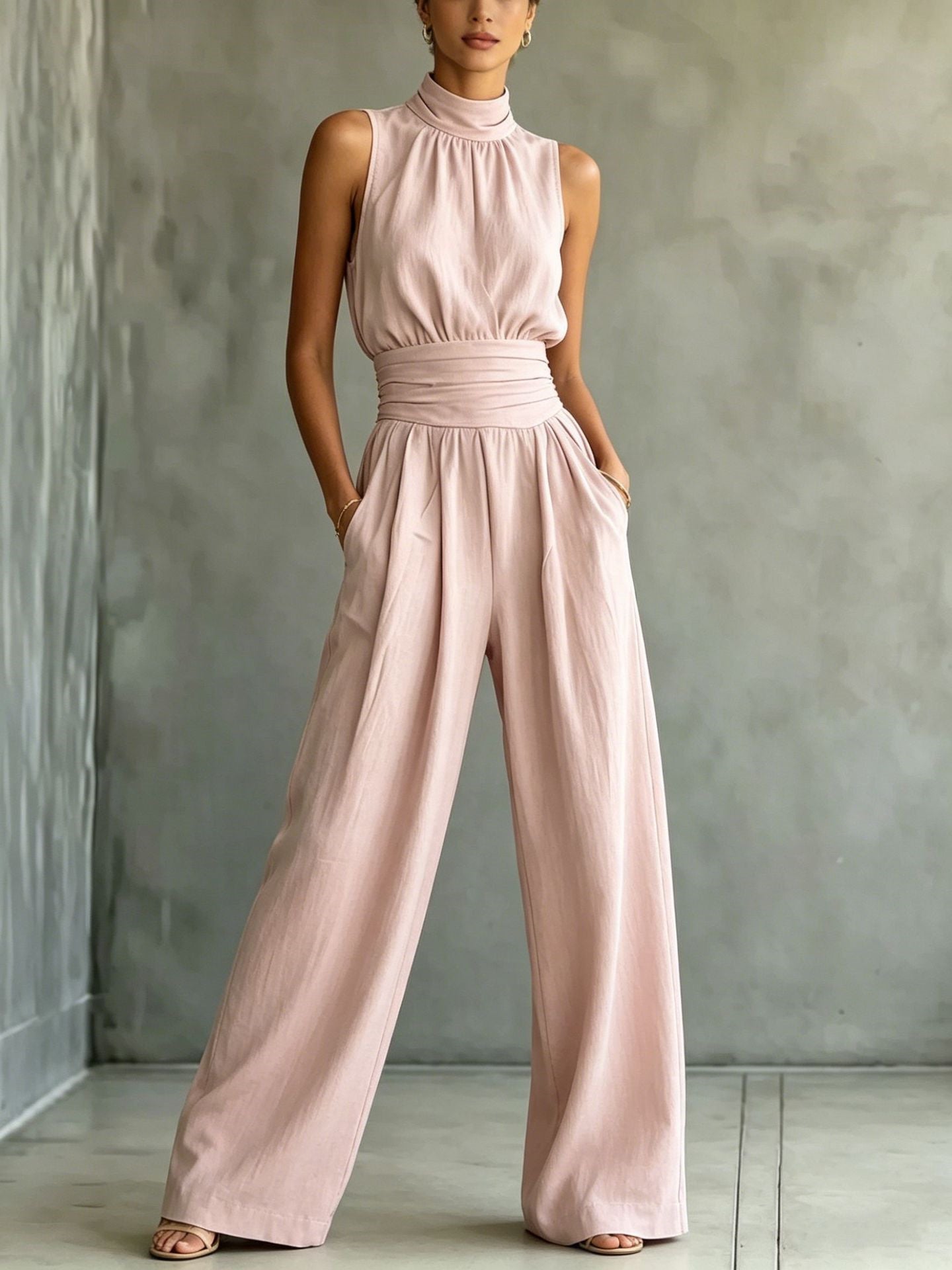 Elastic Solid Color Simple Inner Jumpsuit