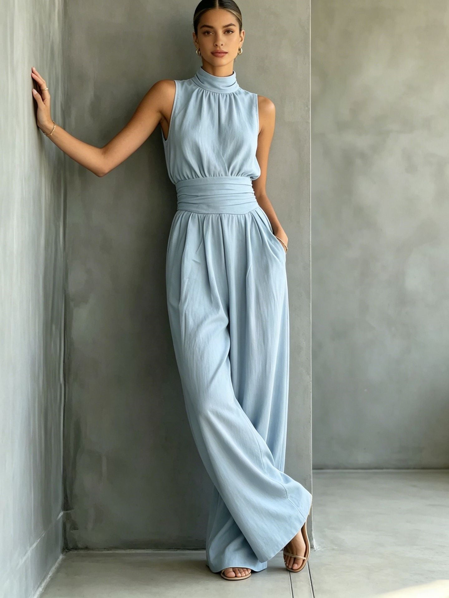 Elastic Solid Color Simple Inner Jumpsuit
