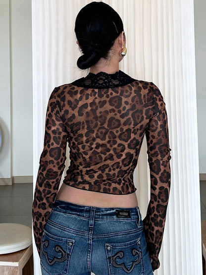 Animal Print Lace Top