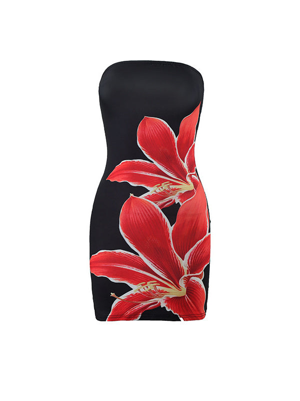 Floral Backless Short Dress