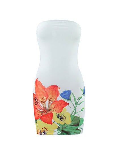 Floral Backless Short Dress