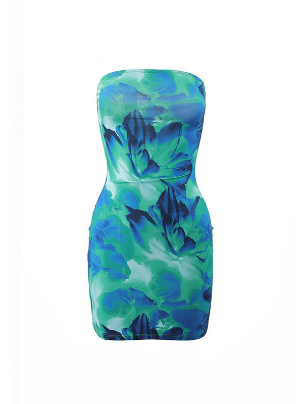 Floral Backless Short Dress