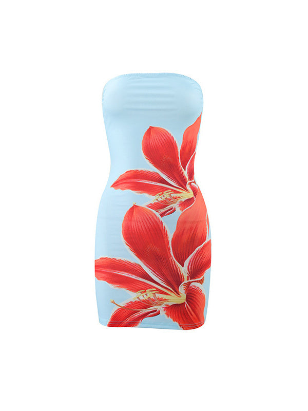 Floral Backless Short Dress