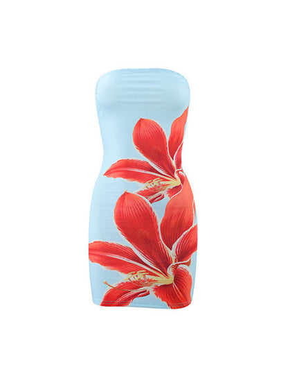 Floral Backless Short Dress