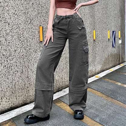 DressBetty - Y2K Jeans Low Rise Trousers Blue Vintage Gothic Print Baggy Casual Wide Leg Denim Aesthetic